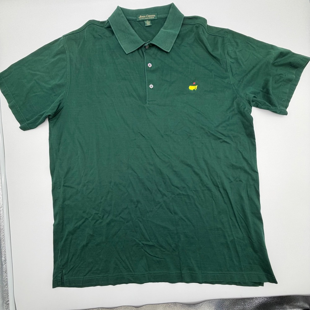 Amen Corner Masters Golf Polo Shirt Green XL 100% Pima Cotton Embroidered Logo - Picture 2 of 8